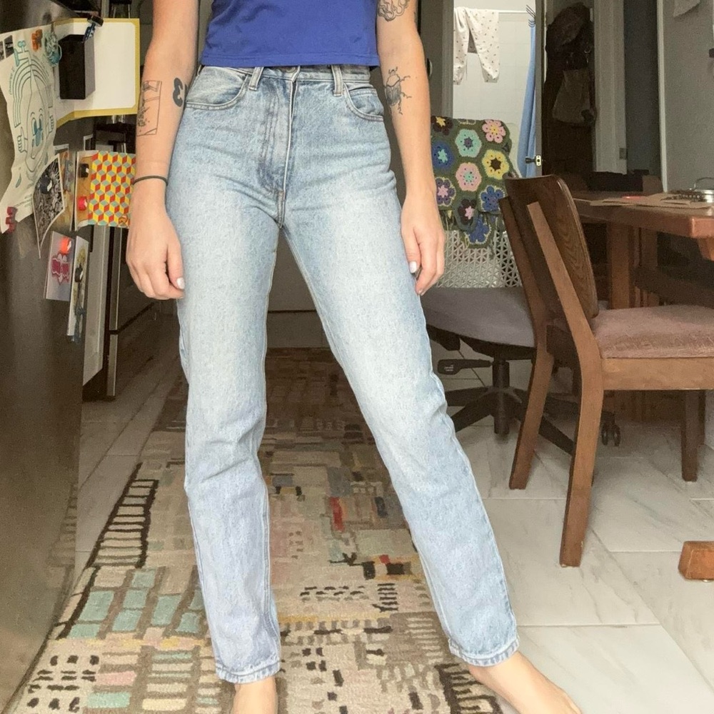 American Apparel Blue High Rise Jeans